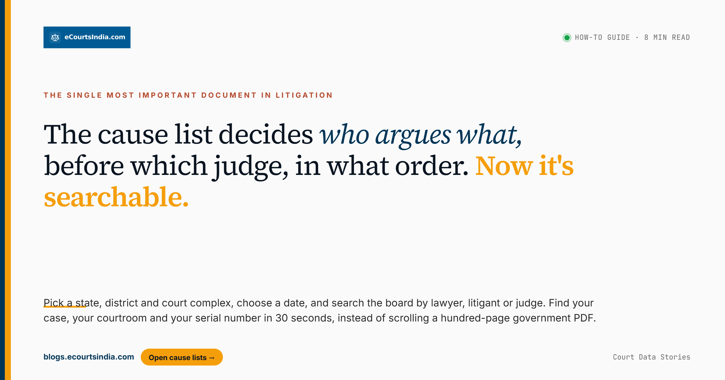 How to Read an Indian Court Cause List: A Plain-English Guide