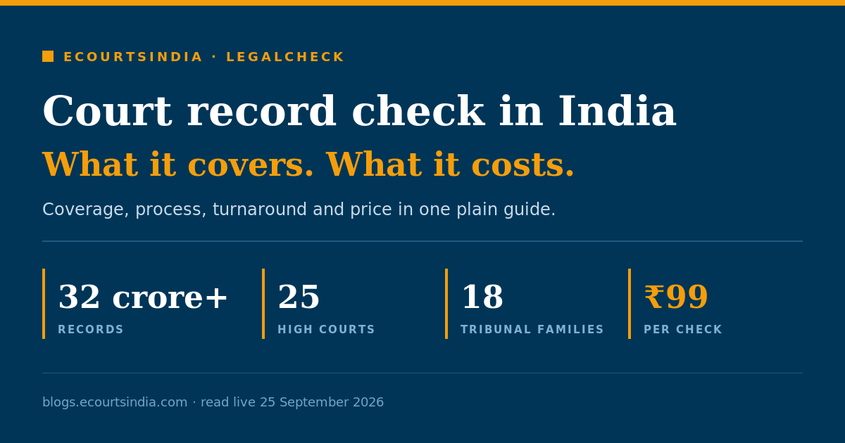 Court Record Check in India: What It Covers, How It Works, and What It Costs (2026 Guide)